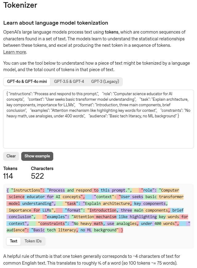 OpenAI's Tokenizer Tool